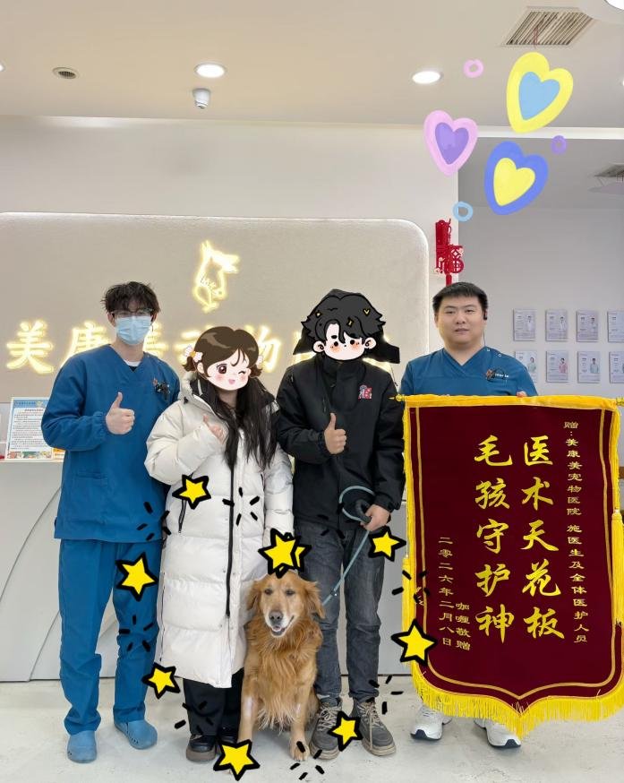 乌鲁木齐美康美动物医院 客户锦旗 医术天花板毛孩守护神